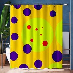 Yellow And Purple Dots Shower Curtain 60  X 72  (medium) 