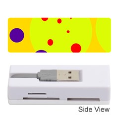 Yellow And Purple Dots Memory Card Reader (stick) 