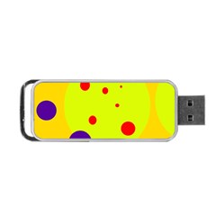 Yellow And Purple Dots Portable Usb Flash (one Side)