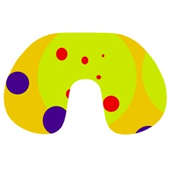 Yellow And Purple Dots Travel Neck Pillows