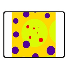 Yellow And Purple Dots Double Sided Fleece Blanket (small)  by Valentinaart