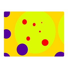 Yellow And Purple Dots Double Sided Flano Blanket (mini) 