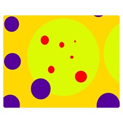 Yellow And Purple Dots Double Sided Flano Blanket (medium) 