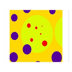 Yellow And Purple Dots Double Sided Flano Blanket (large)  by Valentinaart