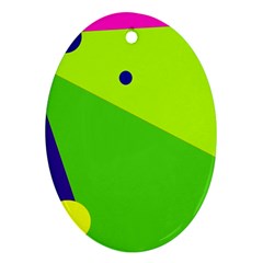 Colorful Abstract Design Oval Ornament (two Sides)