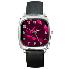 Abstract Design Square Metal Watch by Valentinaart