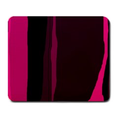 Pink And Black Lines Large Mousepads by Valentinaart