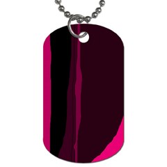 Pink And Black Lines Dog Tag (two Sides) by Valentinaart