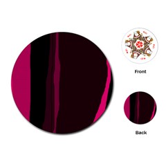 Pink And Black Lines Playing Cards (round) 