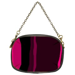 Pink And Black Lines Chain Purses (two Sides)  by Valentinaart