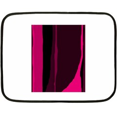 Pink And Black Lines Double Sided Fleece Blanket (mini)  by Valentinaart