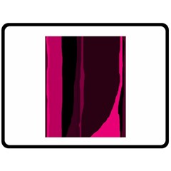 Pink And Black Lines Fleece Blanket (large) 