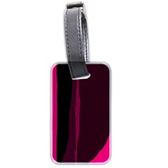 Pink And Black Lines Luggage Tags (two Sides) by Valentinaart