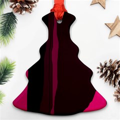 Pink And Black Lines Ornament (christmas Tree)