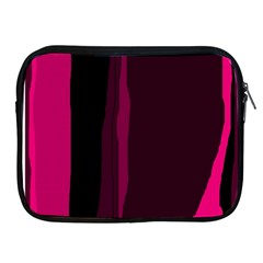 Pink And Black Lines Apple Ipad 2/3/4 Zipper Cases by Valentinaart