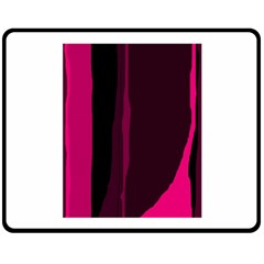 Pink And Black Lines Double Sided Fleece Blanket (medium) 