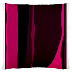 Pink And Black Lines Standard Flano Cushion Case (one Side) by Valentinaart