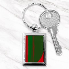 Green And Red Lines Key Chains (rectangle)  by Valentinaart