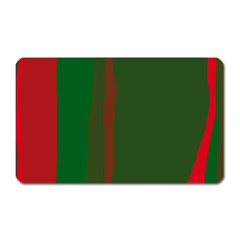 Green And Red Lines Magnet (rectangular) by Valentinaart