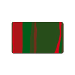 Green And Red Lines Magnet (name Card) by Valentinaart