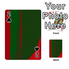 Green And Red Lines Playing Cards 54 Designs  by Valentinaart