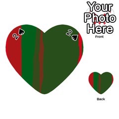 Green And Red Lines Playing Cards 54 (heart)  by Valentinaart