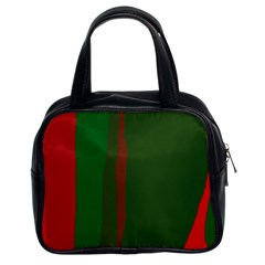 Green And Red Lines Classic Handbags (2 Sides) by Valentinaart