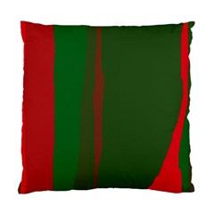 Green And Red Lines Standard Cushion Case (two Sides) by Valentinaart