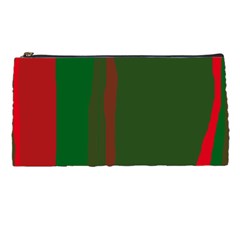 Green And Red Lines Pencil Cases