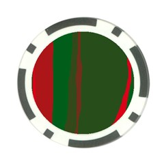 Green And Red Lines Poker Chip Card Guards (10 Pack)  by Valentinaart