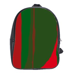 Green And Red Lines School Bags(large)  by Valentinaart