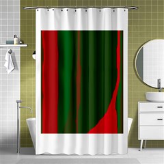 Green And Red Lines Shower Curtain 48  X 72  (small) 