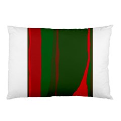 Green And Red Lines Pillow Case (two Sides)