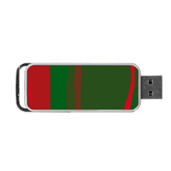 Green And Red Lines Portable Usb Flash (two Sides) by Valentinaart