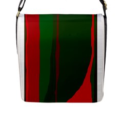 Green And Red Lines Flap Messenger Bag (l)  by Valentinaart