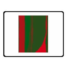 Green And Red Lines Double Sided Fleece Blanket (small) 