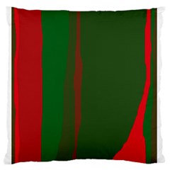 Green And Red Lines Standard Flano Cushion Case (one Side)