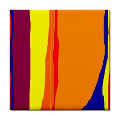 Hot Colorful Lines Tile Coasters by Valentinaart