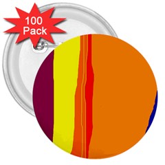 Hot Colorful Lines 3  Buttons (100 Pack)  by Valentinaart