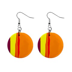 Hot Colorful Lines Mini Button Earrings by Valentinaart