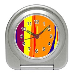 Hot Colorful Lines Travel Alarm Clocks by Valentinaart