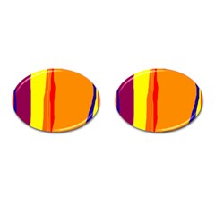 Hot Colorful Lines Cufflinks (oval) by Valentinaart