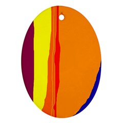 Hot Colorful Lines Oval Ornament (two Sides)