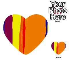 Hot Colorful Lines Multi-purpose Cards (heart)  by Valentinaart