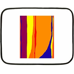 Hot Colorful Lines Double Sided Fleece Blanket (mini)  by Valentinaart