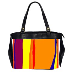 Hot Colorful Lines Office Handbags (2 Sides)  by Valentinaart