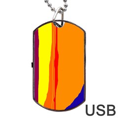 Hot Colorful Lines Dog Tag Usb Flash (two Sides) 