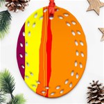 Hot colorful lines Ornament (Oval Filigree)  Front