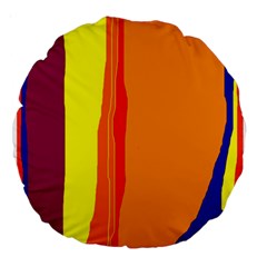 Hot Colorful Lines Large 18  Premium Round Cushions by Valentinaart