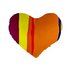 Hot Colorful Lines Standard 16  Premium Heart Shape Cushions by Valentinaart